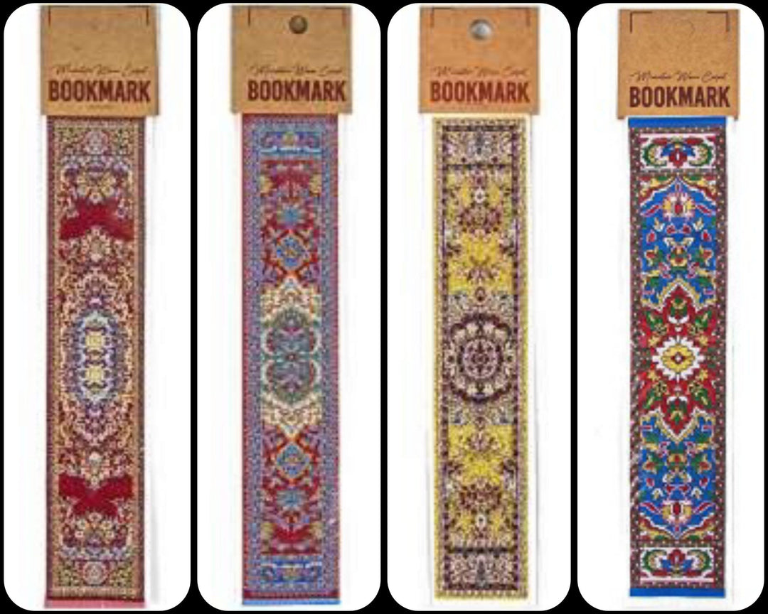 Set of 4 Traditional Rug Design Woven Bookmark|Carpet Bookmark|Authentic Turkish Carpet Pattern Bookmark|Gift For Bookwoorms|Book Lover Gift