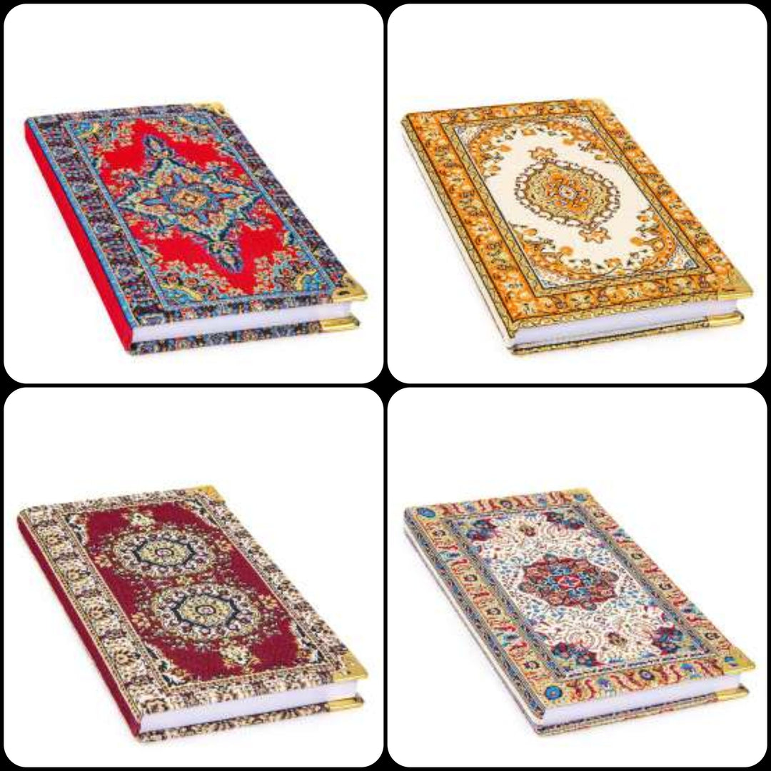 Authentic Carpet Design Woven Notebook|Fabric Journal in Turkish Carpet Style|Handy Notebook|Handmade Diary Notebook|Lined Traveler Notebook