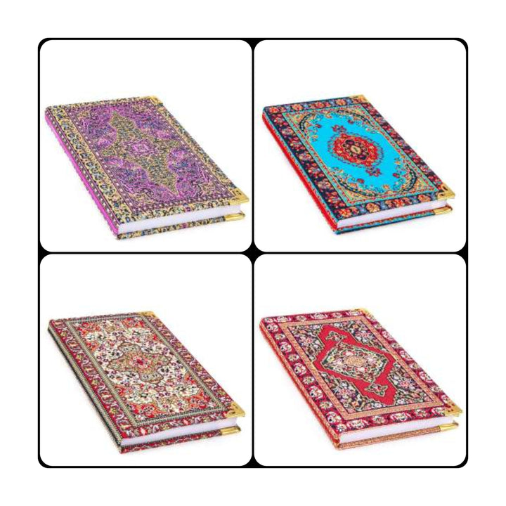 Authentic Carpet Design Woven Notebook|Fabric Journal in Turkish Carpet Style|Handy Notebook|Handmade Diary Notebook|Lined Traveler Notebook