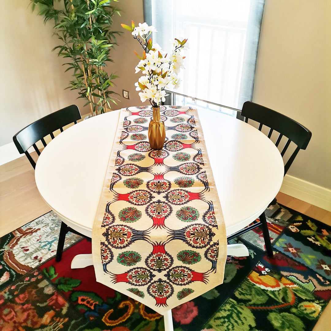 Tile Pattern Gobelin Tapestry Table Runner