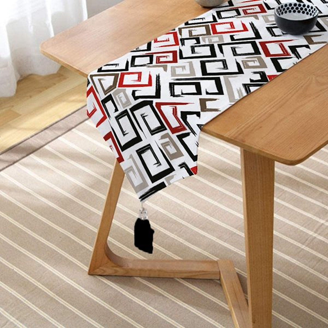 Labyrinth Table Runner|Decorative Table Runner|Abstract Geometric Pattern Triangle Runner|High Quality Table Decor|Modern Style Table Runner