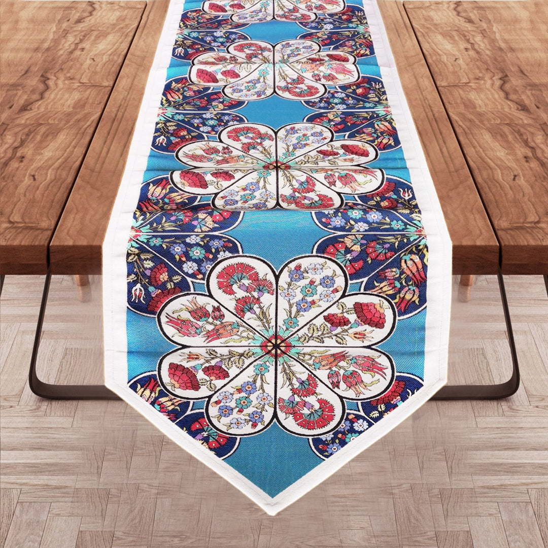 Tile Pattern Gobelin Tapestry Table Runner