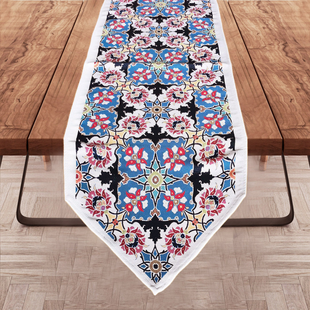 Tile Pattern Gobelin Tapestry Table Runner