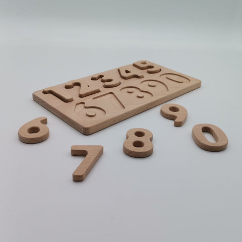 Wooden Number Puzzle 0-9|Number Blocks Learning Puzzle|Educational Board|Natural Wood Toy For Kindergarten Toddlers|Montessori Learning Toys