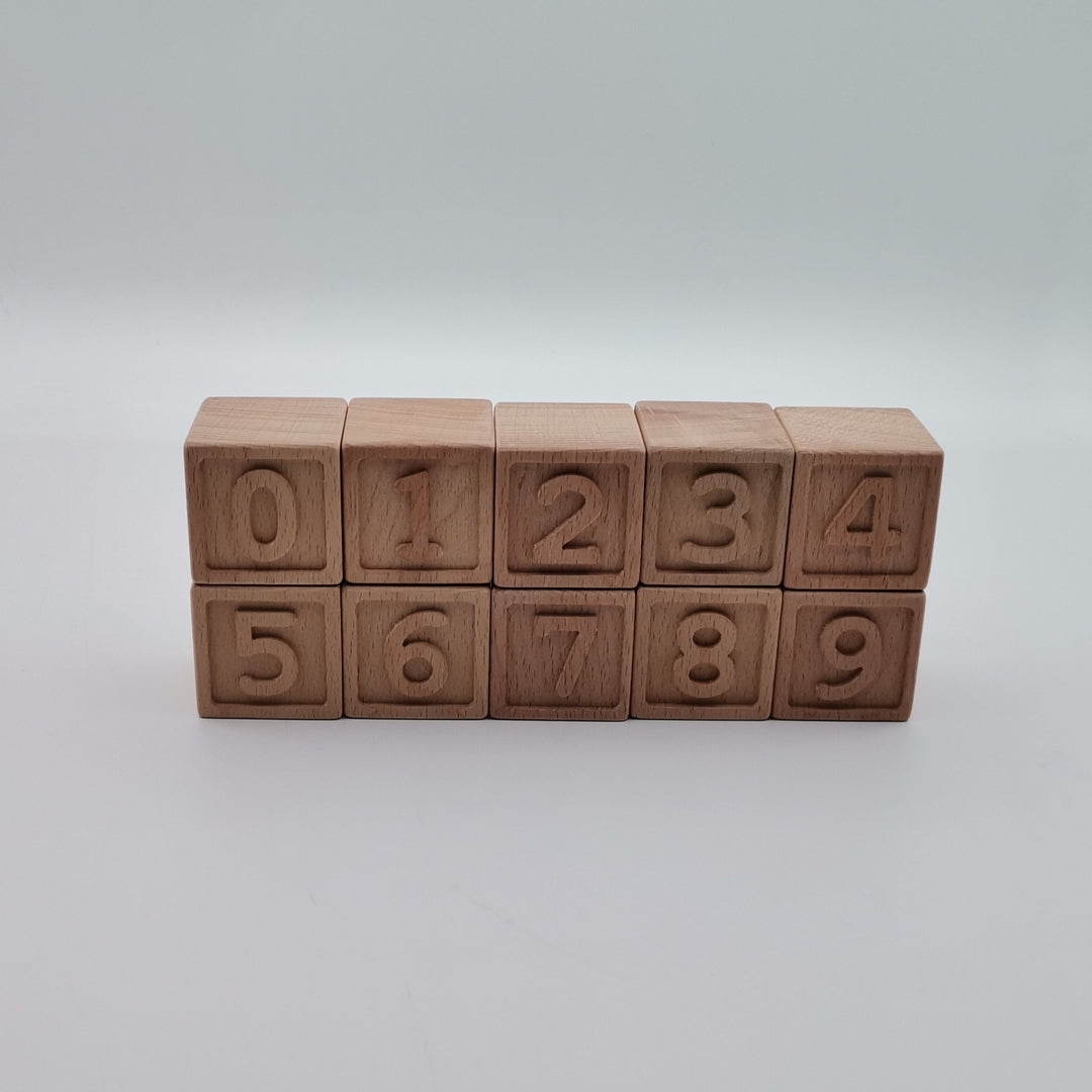 Wooden Number Blocks 0-9|Counting Blocks|Educational Number Set|Montessori Learning Toys|Eco Friendly Toys|Natural Wood Toy For Toddlers