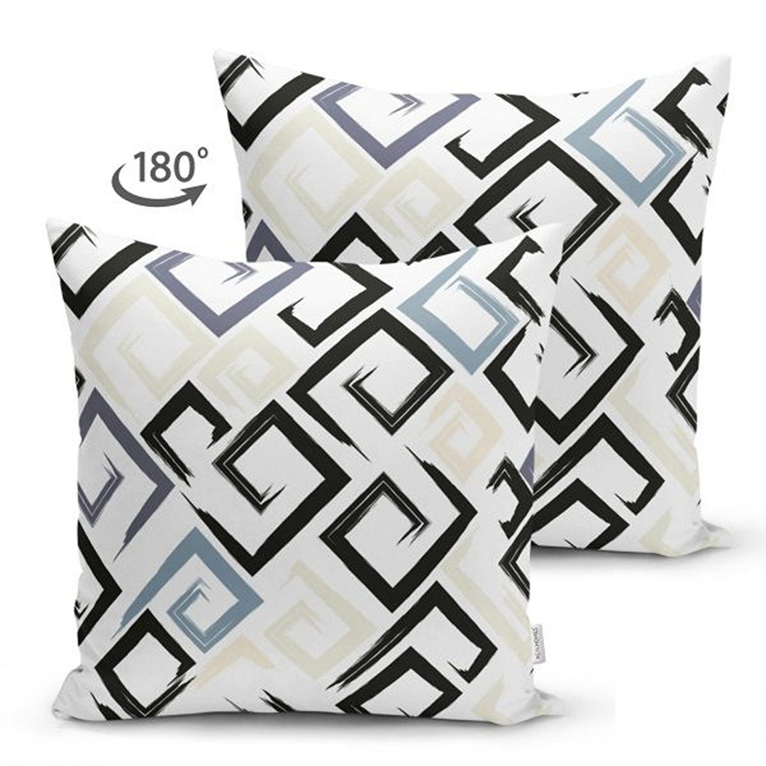 Labyrinth Pillow Cover|Modern Design Cushion Case|Abstract Geometric Cushion Cover|Decorative Pillowcase|Farmhouse Style Authentic Pillowtop