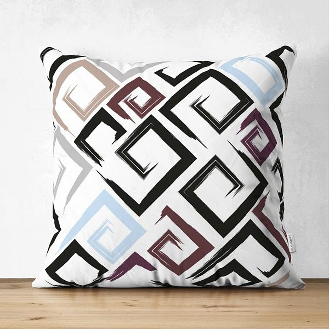 Labyrinth Pillow Cover|Modern Design Cushion Case|Abstract Geometric Cushion Cover|Decorative Pillowcase|Farmhouse Style Authentic Pillowtop