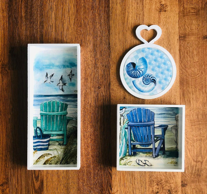 Set of 3 Coastal Wall Decor|Custom Nautical Decor|Wooden Home Decor|Coastal Wall Art|Nautical Themed Beach Wall Art|Sea Life Wall Hangings