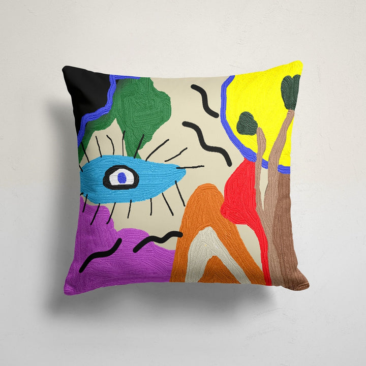 Abstract Pillow Cover|Colorful Painting Cushion Case|Decorative Outdoor Throw Pillowcase|Boho Bedding Pillow Case|Contemporary Cushion Cover