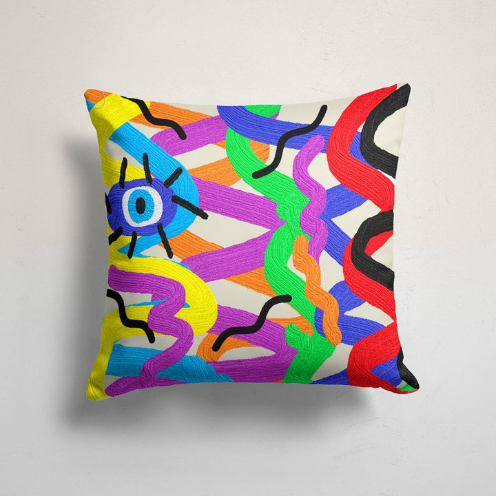 Abstract Pillow Cover|Colorful Painting Cushion Case|Decorative Outdoor Throw Pillowcase|Boho Bedding Pillow Case|Contemporary Cushion Cover