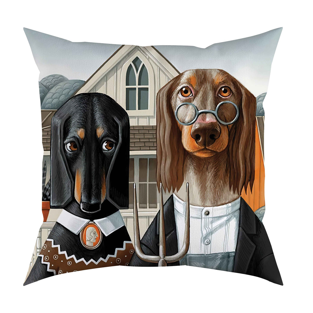 Royal Dog Pillow Cover|Frilly Funny Dog Cushion Case|Pet Costume Pillowcase|Decorative Animal Throw Pillow Cover|Pet Portrait Cushion Case