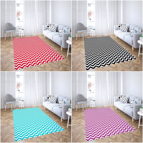 Zigzag Rectangle Rug|Non-Slip Carpet|Geometric 3D Design Carpet|Decorative Area Rug|Zigzag Home Decor|Multi-Purpose Colorful Anti-Slip Rug