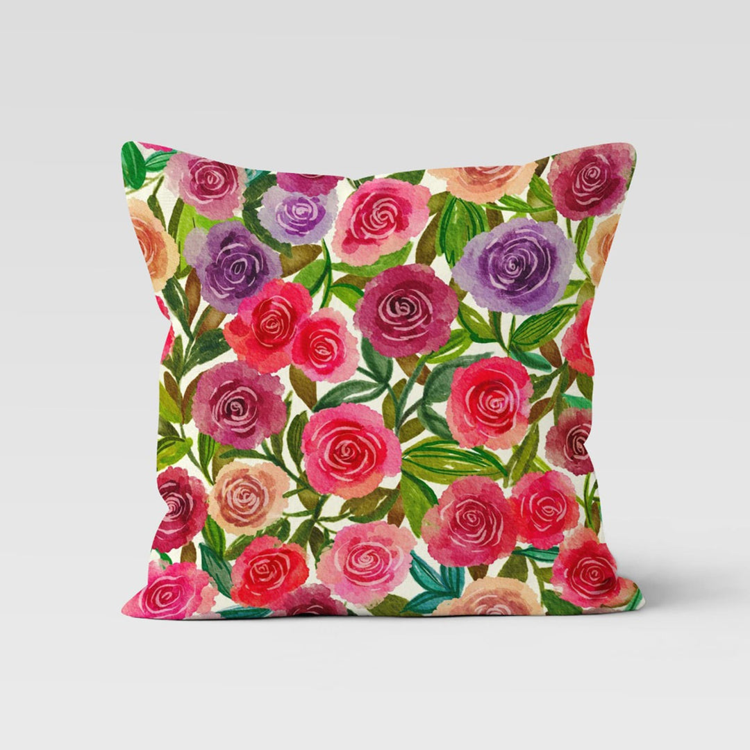 Floral Pillow Cover|Colorful Flowers Cushion Case|Floral Throw Pillowtop|Summer Trend Home Decor|Housewarming Gift Idea|Outdoor Pillow Cover