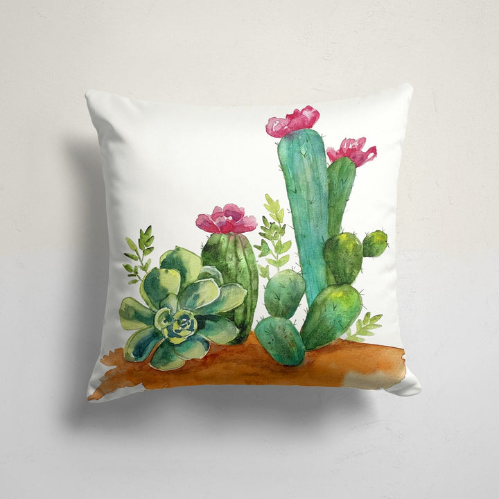 Cactus Pillow Cover|Succulent Cushion Case|Decorative Pillowcase|Boho Bedding Home Decor|Housewarming Farmhouse Floral Cactus Throw Pillow