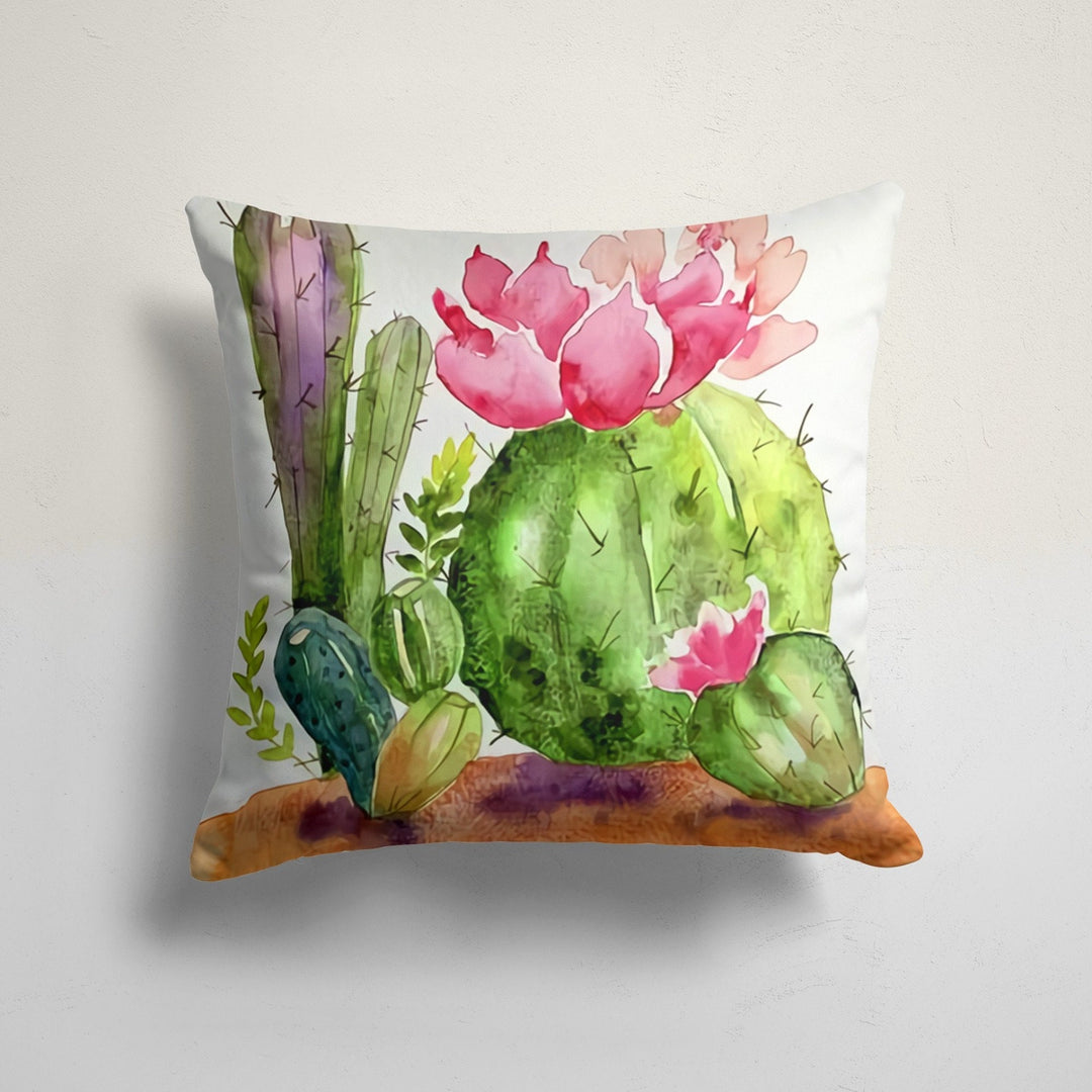 Cactus Pillow Cover|Succulent Cushion Case|Decorative Pillowcase|Boho Bedding Home Decor|Housewarming Farmhouse Floral Cactus Throw Pillow