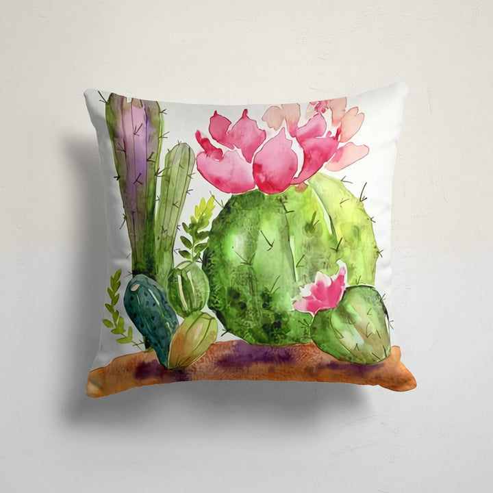 Cactus Pillow Cover|Succulent Cushion Case|Decorative Pillowcase|Boho Bedding Home Decor|Housewarming Farmhouse Floral Cactus Throw Pillow