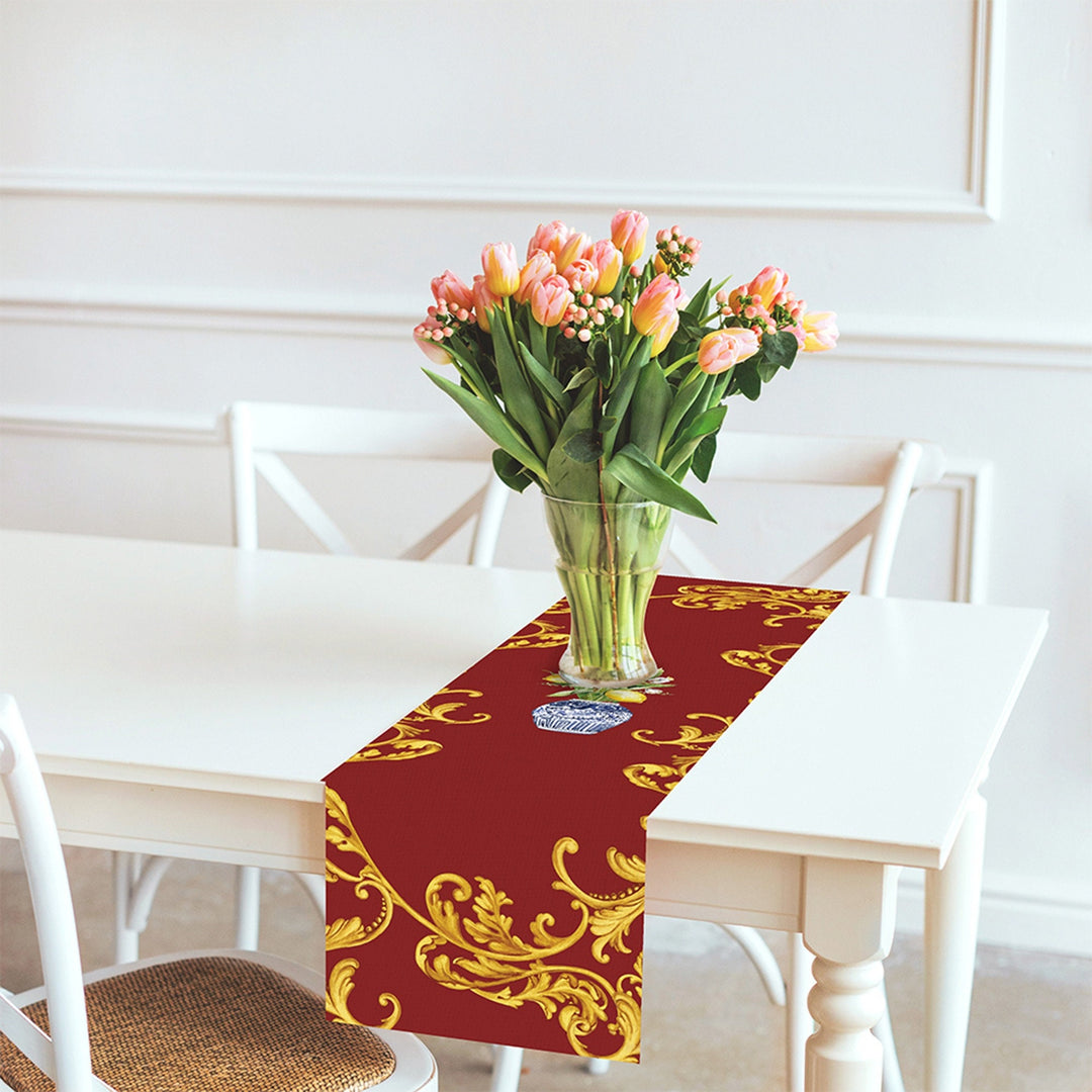 Luxury Lemon Table Runner|Ethnic Pattern Lemon Table Decor|Fresh Citrus Tablecloth|Farmhouse Style Runner|Floral Lemon Green Leaf Tabletop