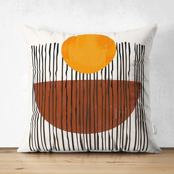 Abstract Pillow Cover|Boho Pillowcase|Abstract Geometric Cushion Cover|Decorative Double-Sided Pillowtop|Farmhouse Style Authentic Cushion