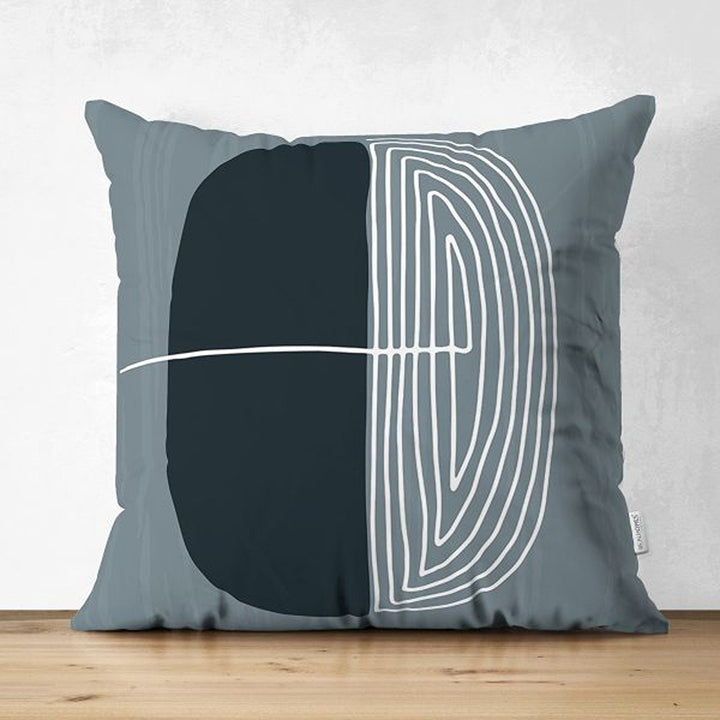 Abstract Pillow Cover|Black Gray Pillowcase|Abstract Onedraw Cushion Cover|Decorative Double-Sided Pillowtop|Farmhouse Style Boho Cushion