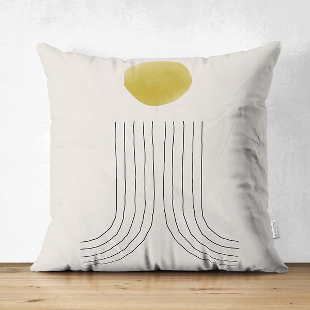 Abstract Pillow Cover|Circle and Lines Pillowcase|Abstract Onedraw Cushion Cover|Decorative Double-Sided Pillowtop|Farmhouse Style Cushion