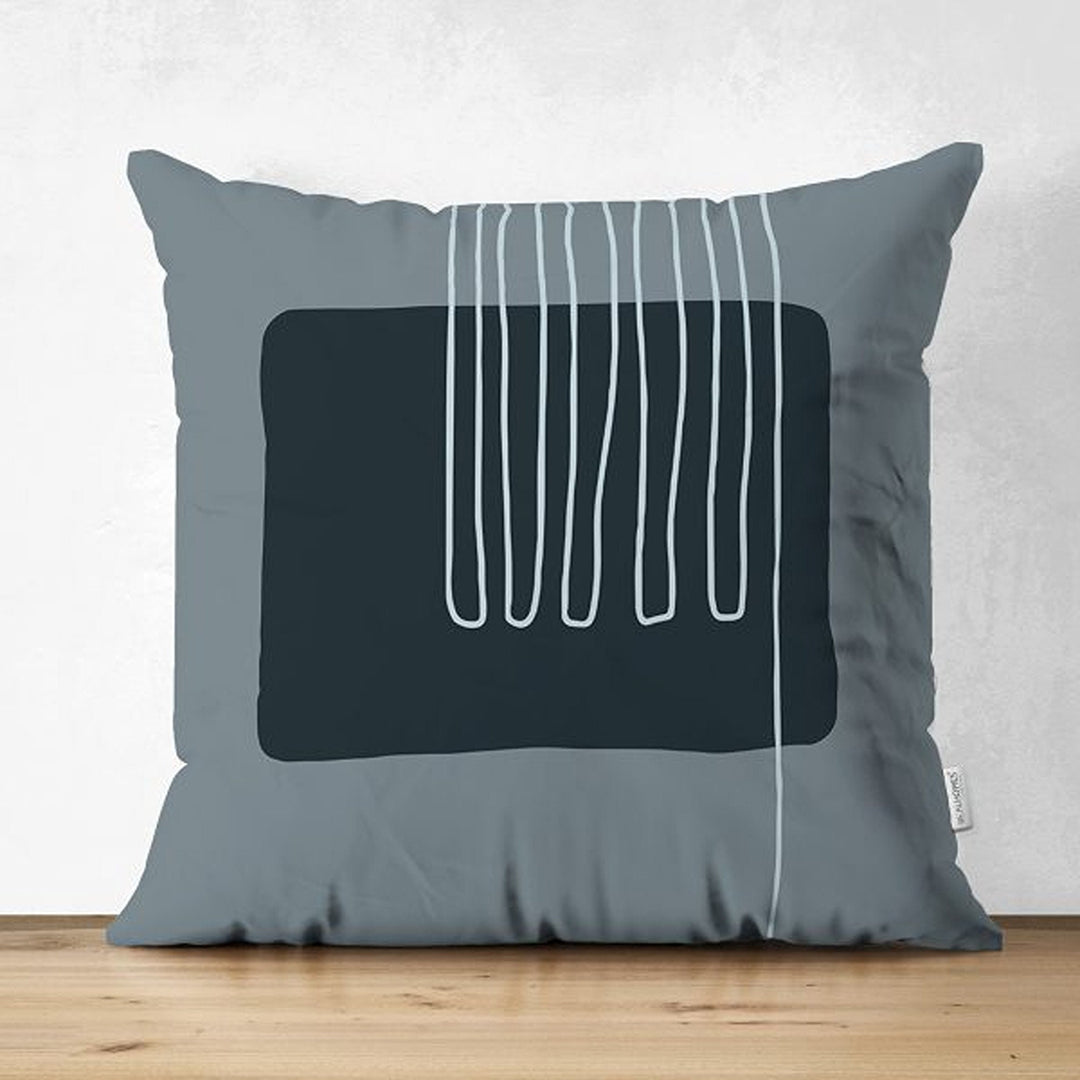 Abstract Pillow Cover|Black Gray Pillowcase|Abstract Onedraw Cushion Cover|Decorative Double-Sided Pillowtop|Farmhouse Style Boho Cushion