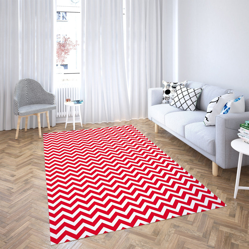 Zigzag Rectangle Rug|Non-Slip Carpet|Geometric 3D Design Carpet|Decorative Area Rug|Zigzag Home Decor|Multi-Purpose Colorful Anti-Slip Rug