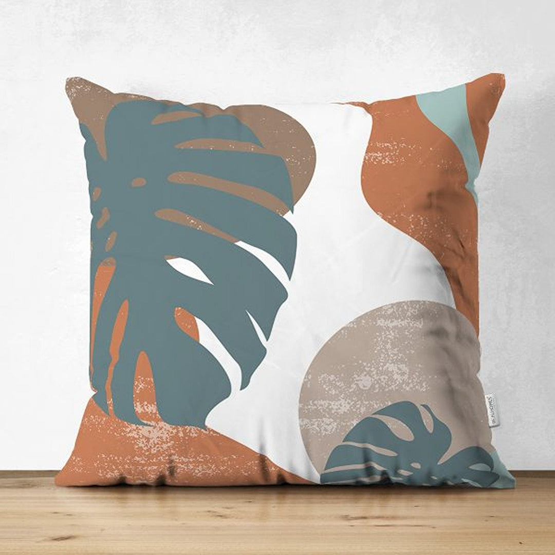 Abstract Pillow Cover|Tropical Leaf Cushion Case|Decorative Farmhouse Pillowtop|Cozy Home Decor|Housewarming Plant Print Throw Pillowcase