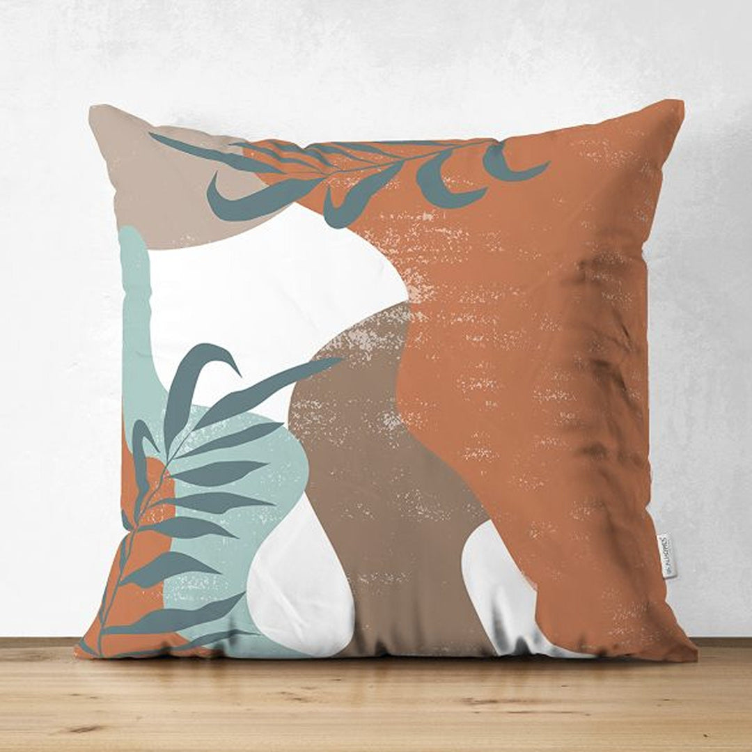 Abstract Pillow Cover|Tropical Leaf Cushion Case|Decorative Farmhouse Pillowtop|Cozy Home Decor|Housewarming Plant Print Throw Pillowcase