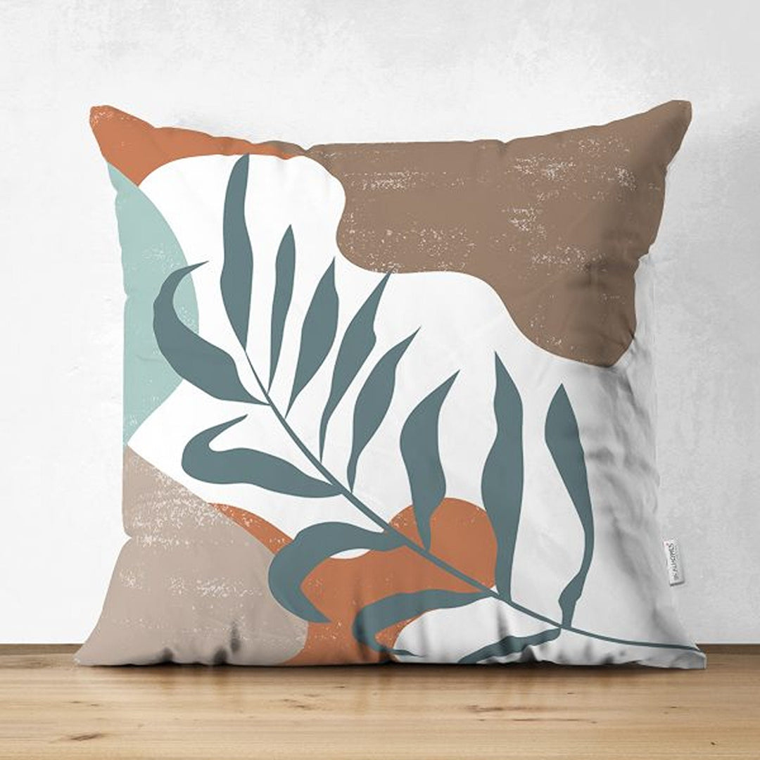 Abstract Pillow Cover|Tropical Leaf Cushion Case|Decorative Farmhouse Pillowtop|Cozy Home Decor|Housewarming Plant Print Throw Pillowcase