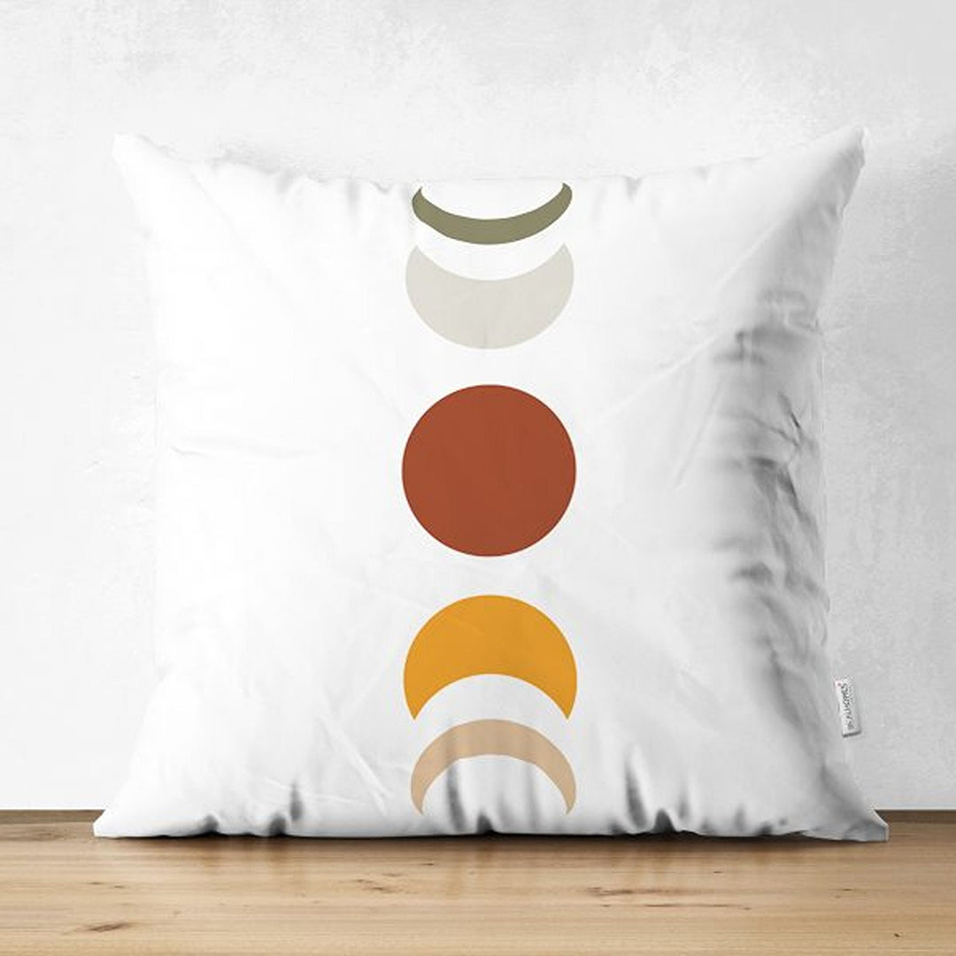 Abstract Pillow Cover|Sun and Moon Phases Cushion Case|Geometric Outdoor Cushion|Housewarming Farmhouse Boho Throw Pillowtop|Cozy Home Decor