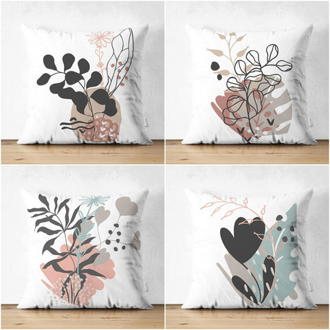 Abstract Pillow Cover|Onedraw Leaf Cushion Case|Decorative Farmhouse Pillowtop|Cozy Home Decor|Housewarming Plant Print Throw Pillowcase