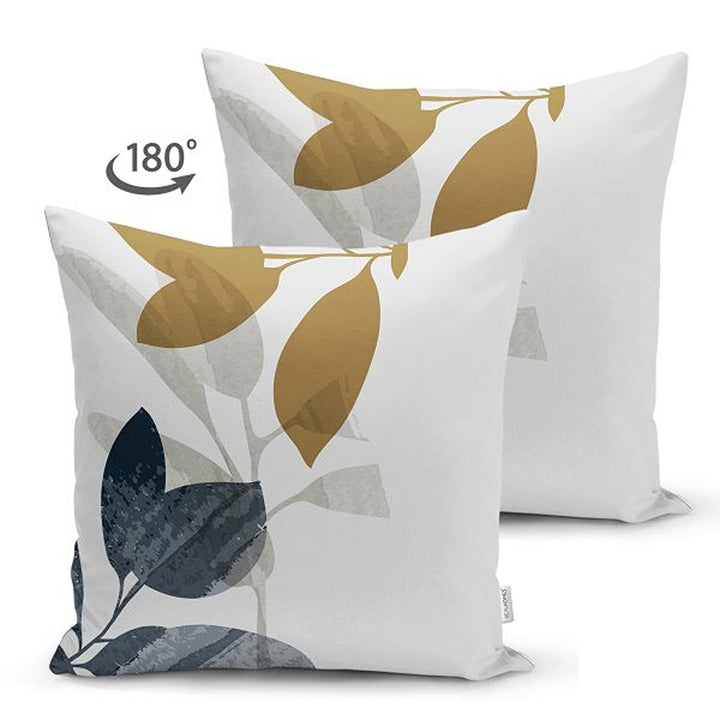 Abstract Pillow Cover|Leaf Drawing Cushion Case|Decorative Farmhouse Pillowtop|Cozy Home Decor|Housewarming Plant Print Throw Pillowcase