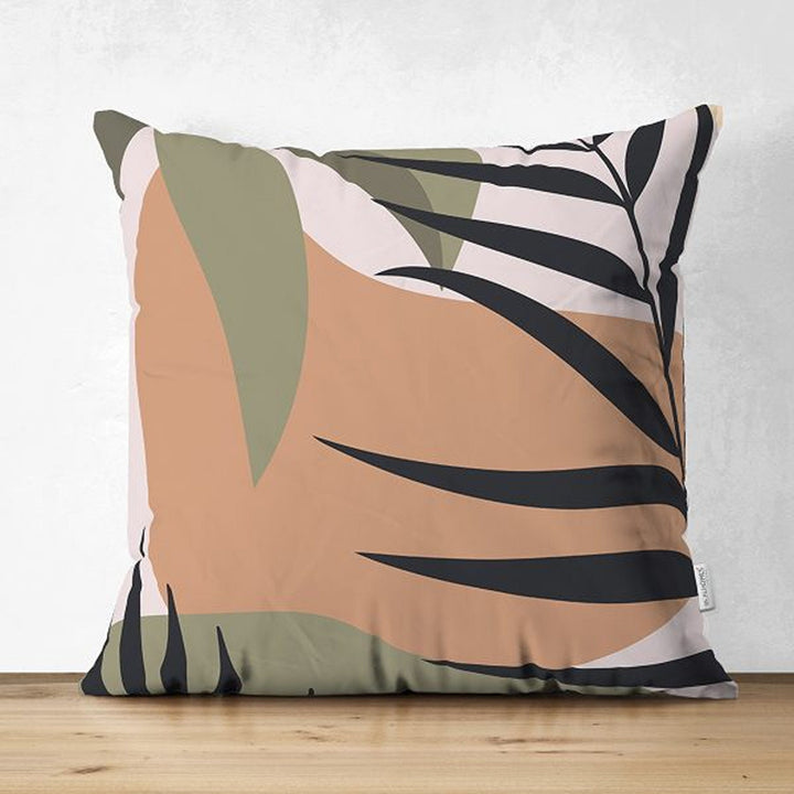 Abstract Pillow Cover|Thin Leaf Outdoor Cushion Case|Decorative Farmhouse Pillowtop|Cozy Home Decor|Housewarming Plant Print Throw Pillow