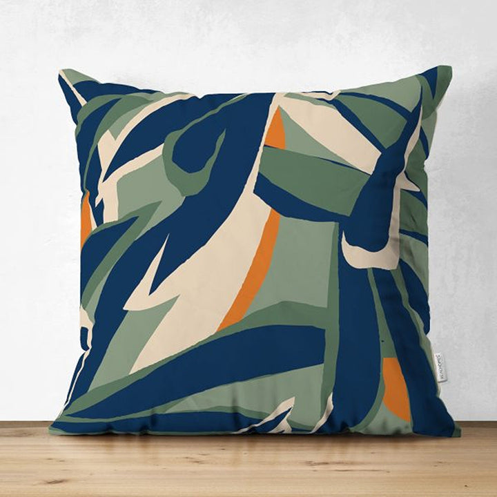 Abstract Pillow Cover|Tropical Leaf Cushion Case|Decorative Farmhouse Pillowtop|Cozy Home Decor|Housewarming Plant Print Throw Pillowcase