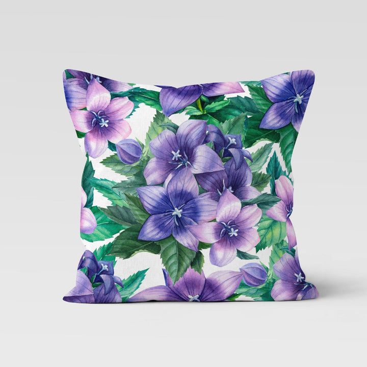 Purple Floral Pillow Cover|Summer Trend Cushion|Decorative Throw Pillow Case|Flower Painting Home Decor|Housewarming Farmhouse Pillowcase