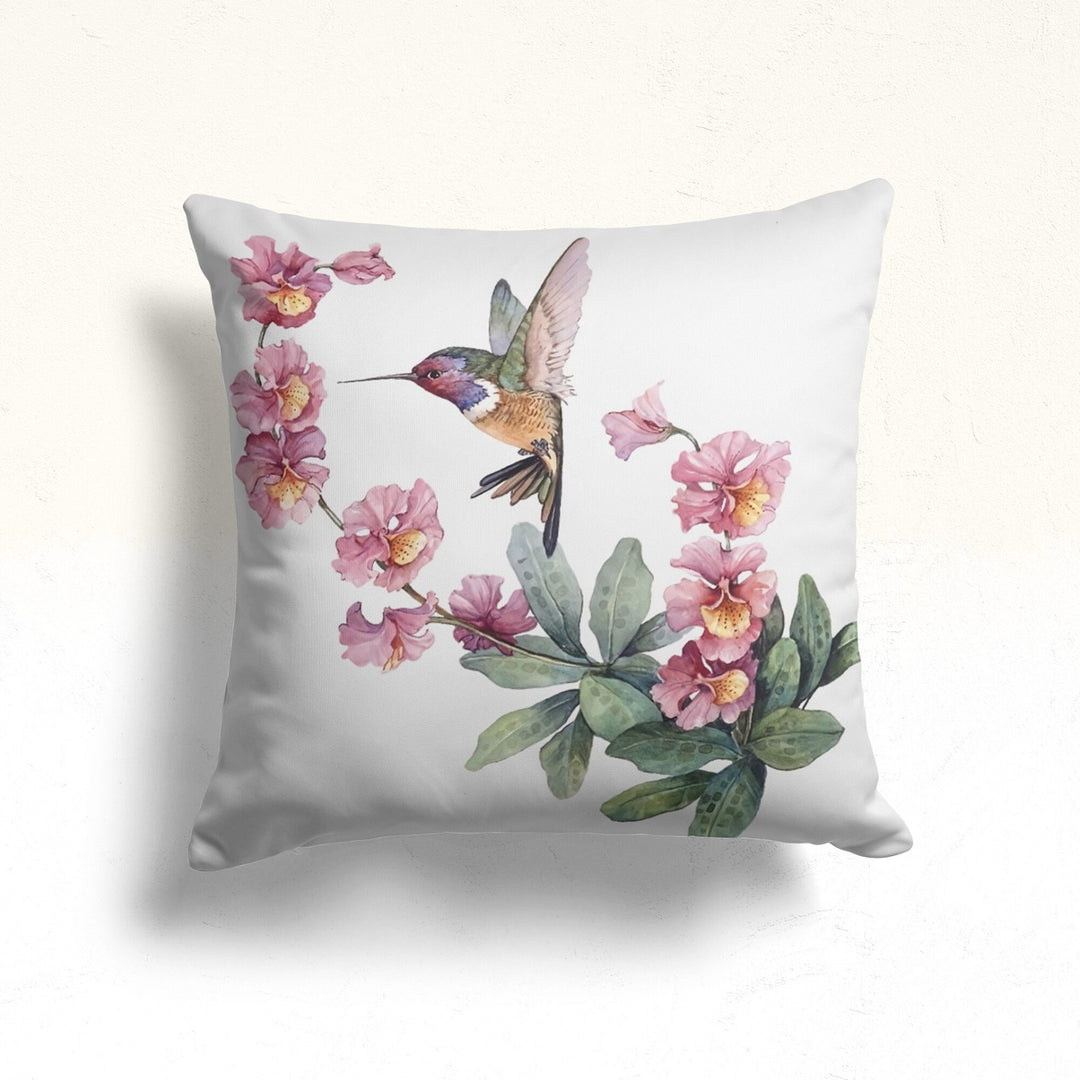 Floral Bird Pillow Case|Bird and Flower Print Pillowcase|Decorative Floral Cushion Cover|Housewarming Decor|Farmhouse Porch Cushion Case