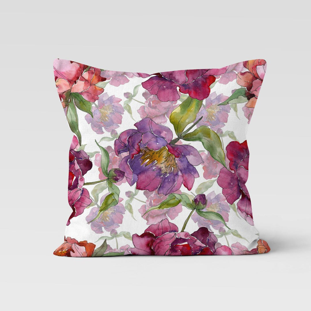 Floral Pillow Cover|Colorful Flowers Cushion Case|Floral Throw Pillowtop|Summer Trend Home Decor|Housewarming Gift Idea|Outdoor Pillow Cover