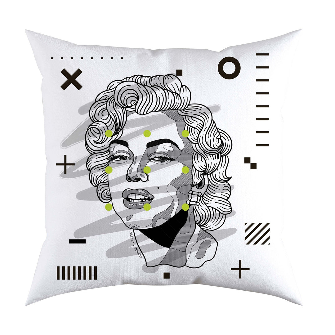 Portrait Pillow Cover|Frilly Marilyn Monroe Cushion Case|Benjamin Franklin with Mask Pillow Top|Decorative Mona Lisa Print Throw Pillow Case