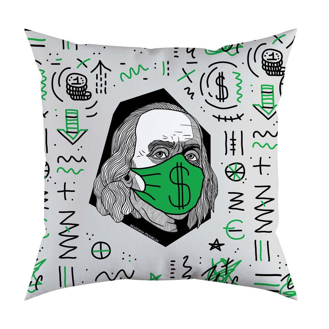 Portrait Pillow Cover|Frilly Marilyn Monroe Cushion Case|Benjamin Franklin with Mask Pillow Top|Decorative Mona Lisa Print Throw Pillow Case