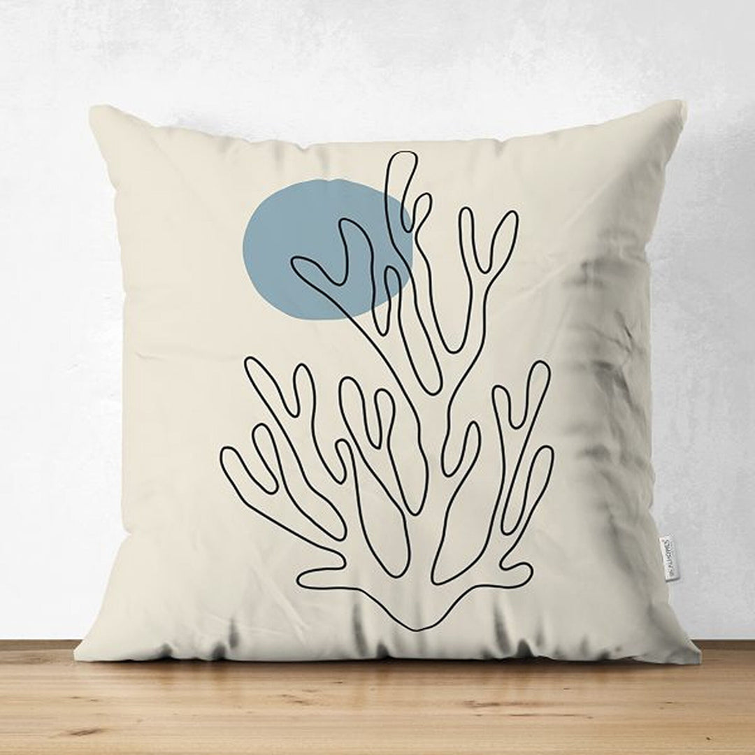 Onedraw Pillow Cover|Abstract Plant Drawing Cushion Case|Boho Pillowcase|Decorative Double-Sided Pillowtop|Minimalist Cozy Cushion Case