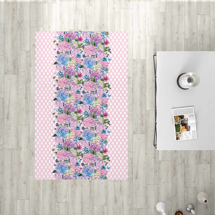 Floral Rectangle Rug|Non-Slip Carpet|Geometric 3D Design Carpet|Decorative Area Rug|Flower Print Home Decor|Multi-Purpose Anti-Slip Rug