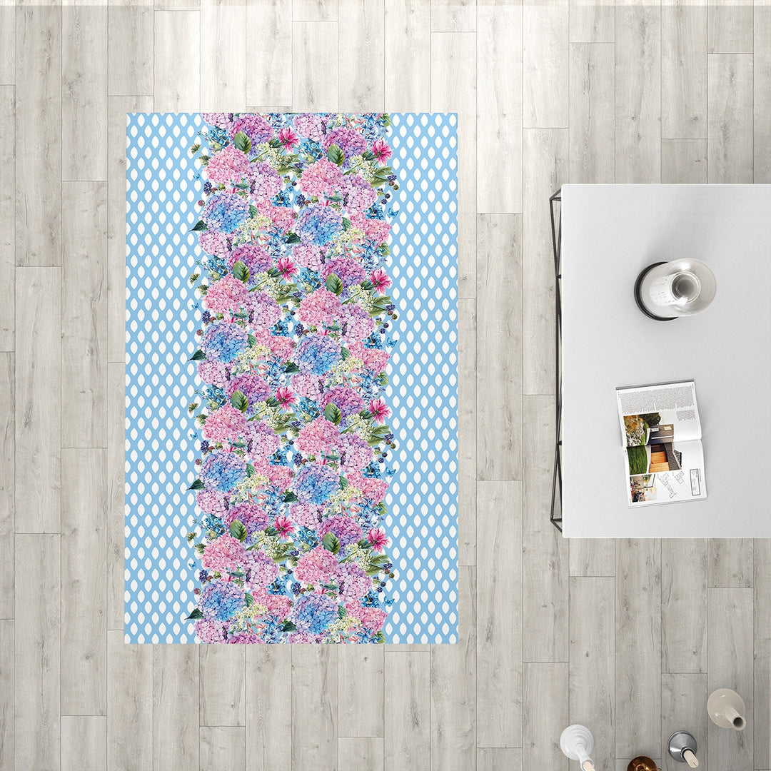 Floral Rectangle Rug|Non-Slip Carpet|Geometric 3D Design Carpet|Decorative Area Rug|Flower Print Home Decor|Multi-Purpose Anti-Slip Rug