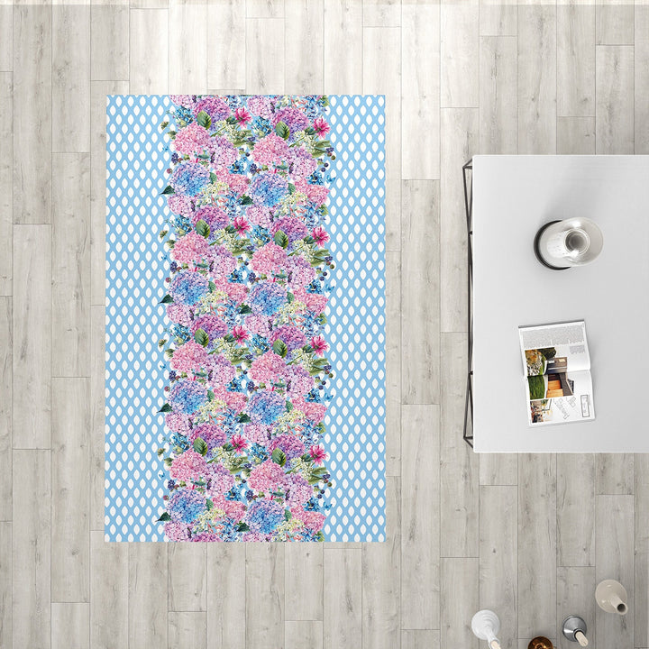 Floral Rectangle Rug|Non-Slip Carpet|Geometric 3D Design Carpet|Decorative Area Rug|Flower Print Home Decor|Multi-Purpose Anti-Slip Rug