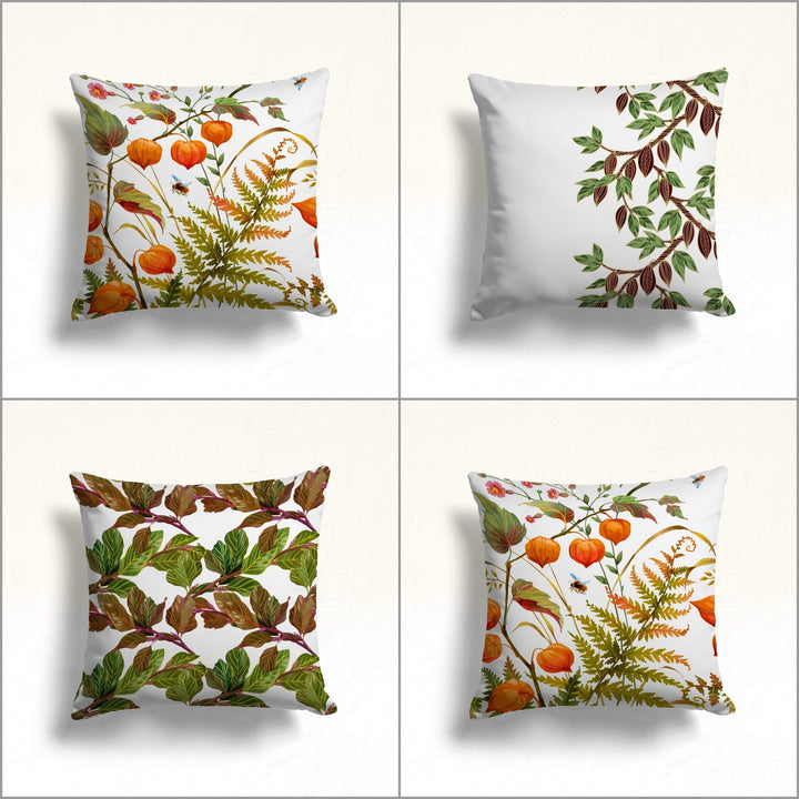 Fall Trend Pillow Cover|Autumn Cushion Case|Leaves Print Throw Pillow|Housewarming Autumn Home Decor|Farmhouse Style Fall Cushion Cover