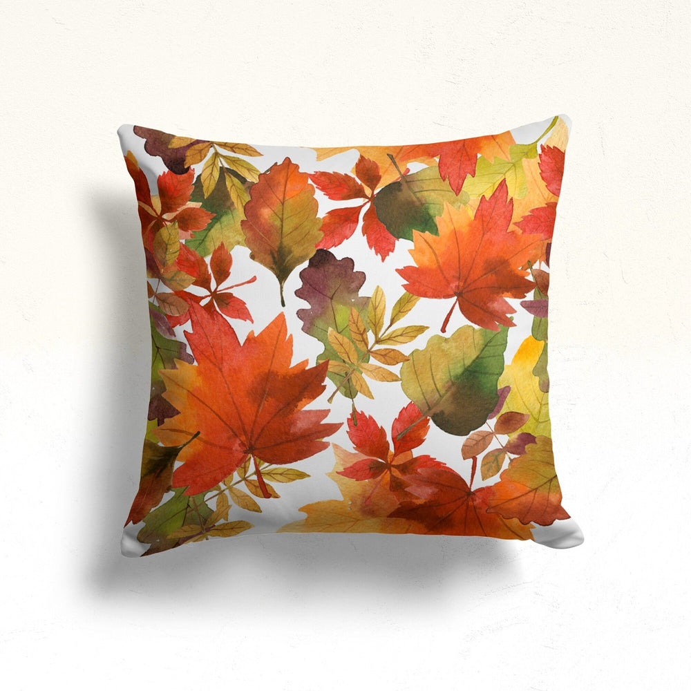 Fall Trend Pillow Cover|Dry Leaves Red Berries Throw Pillow|Autumn Cushion Case|Housewarming Autumn Home Decor|Farmhouse Style Fall Cushion