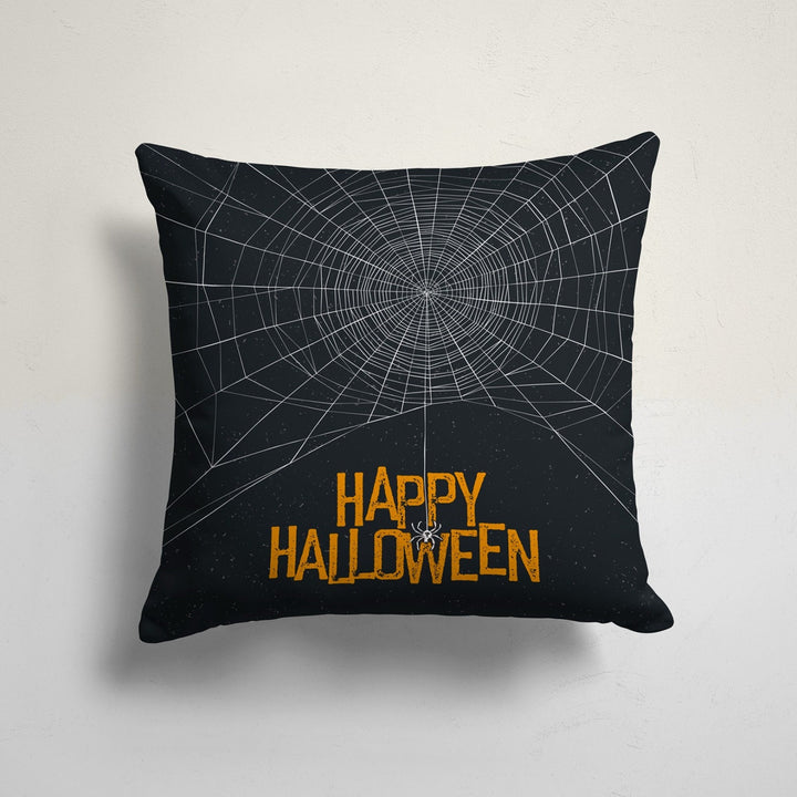 Happy Halloween Pillow Top|Fall Trend Haunted House and Spider Web Pillowcase|Autumn Cushion Case|Scary Throw Pillow|Halloween Party Decor