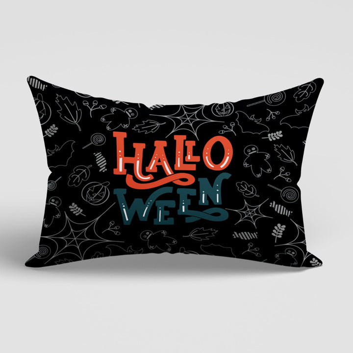 Halloween Cushion Case|Carved Pumpkin Truck and Haunted House Lumbar Pillowcase|Black White Fall Pillow Cover|Happy Halloween Party Decor