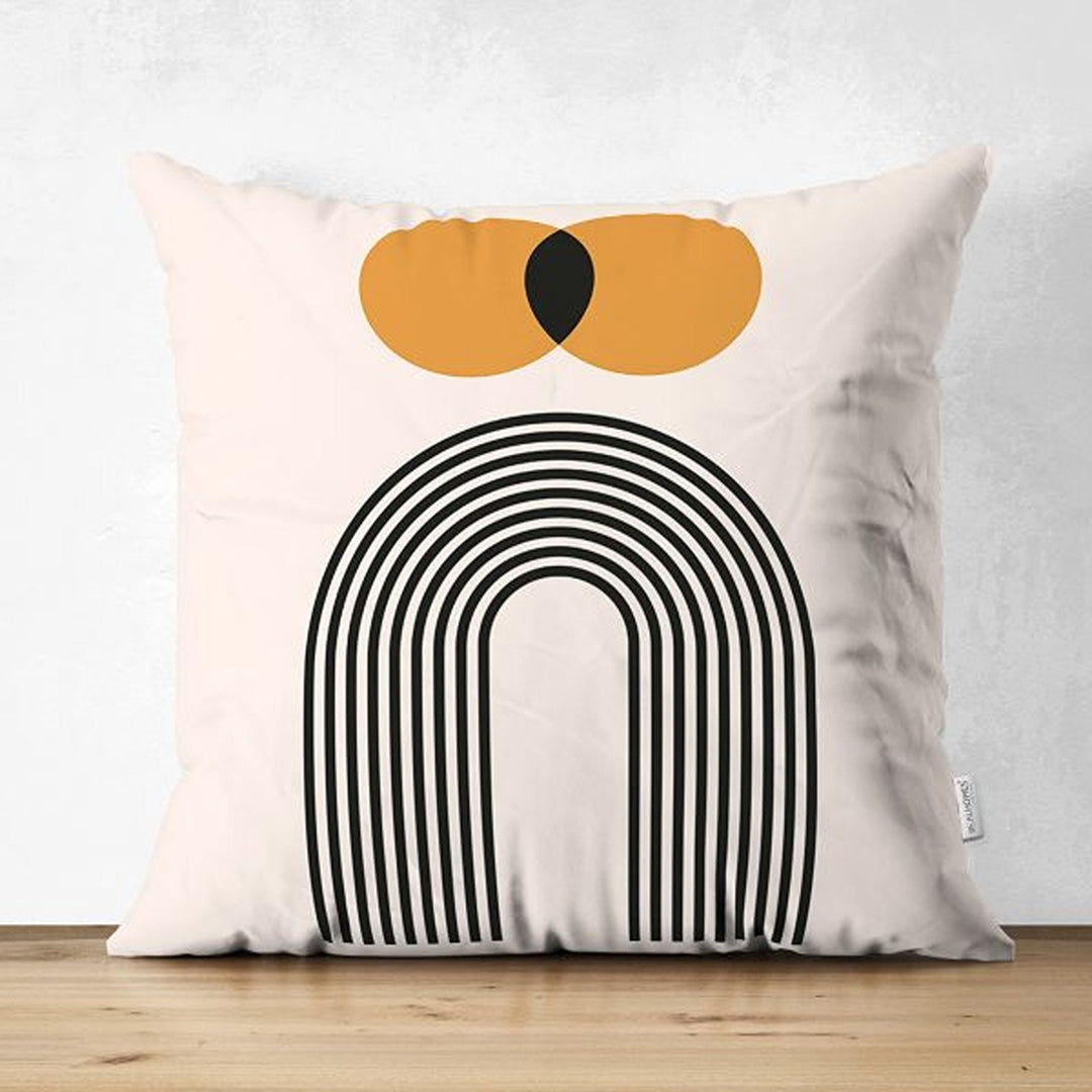 Abstract Pillow Cover|Circles and Lines Pillowcase|Abstract Geometric Cushion|Decorative Double-Sided Pillowtop|Farmhouse Authentic Cushion