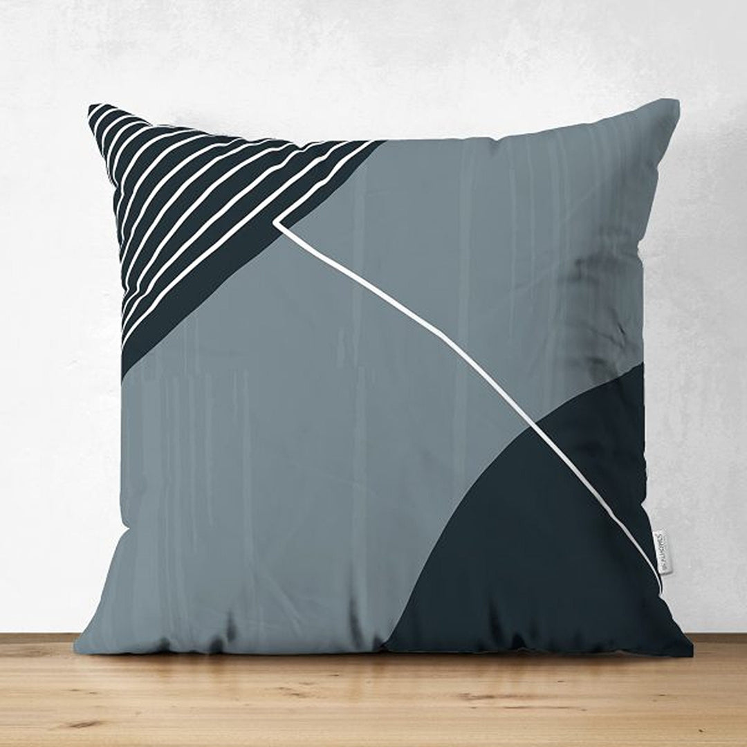 Abstract Pillow Cover|Black Gray Pillowcase|Abstract Onedraw Cushion Cover|Decorative Double-Sided Pillowtop|Farmhouse Style Boho Cushion