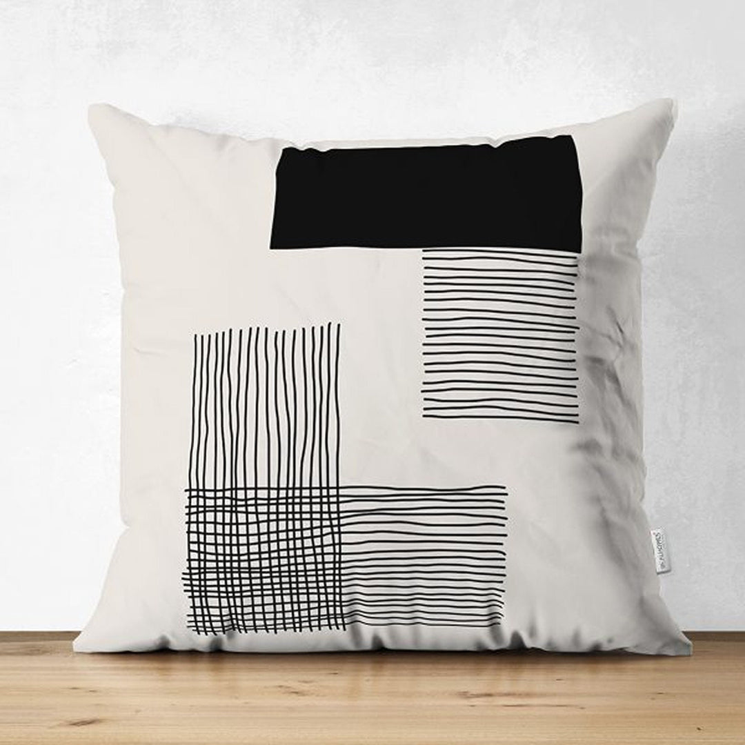 Abstract Pillow Cover|Boho Throw Pillowcase|Abstract Cushion Cover|Decorative Double-Sided Pillowtop|Farmhouse Style Porch Cushion Case